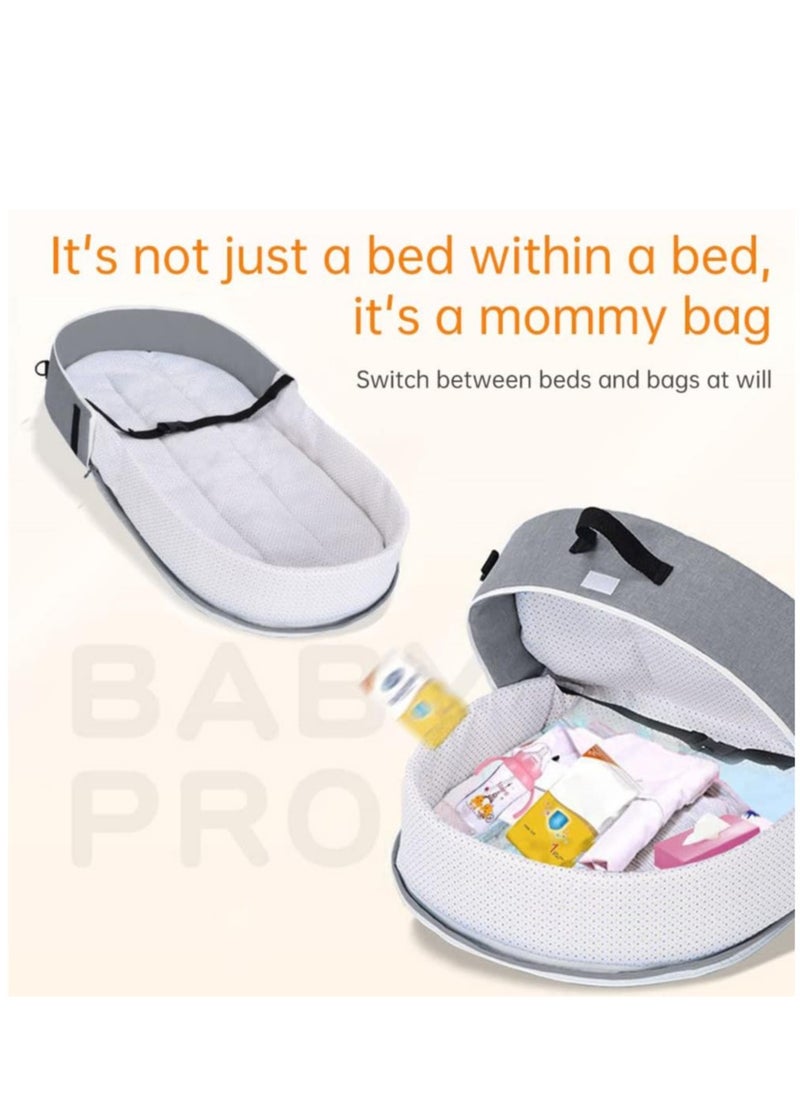 Relex Portable Baby Crib Bed, Foldable Travel Bassinet with Mosquito Net and Awning, Infant Newborn Sleeper Bed for Outdoor Shopping, Camping, Travel  - Image 4