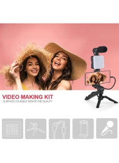 QSHOP QSHOP® Professional Video Photography Studio Kit for Smartphone and Camera with Microphone, LED Light, Starter Kit Compatible with YouTube TikTok for Content Creators  - Image 4