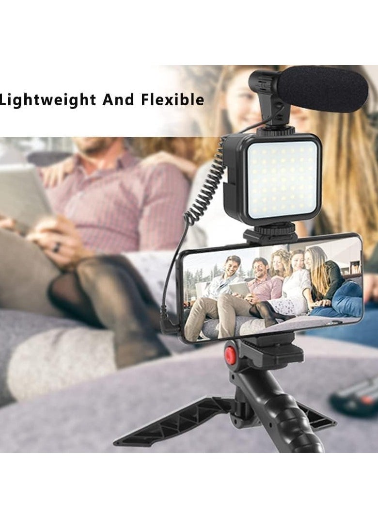 QSHOP - QSHOP® Professional Video Photography Studio Kit for Smartphone and Camera with Microphone, LED Light, Starter Kit Compatible with YouTube TikTok for Content Creators - Image 1