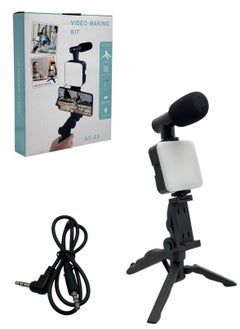 QSHOP QSHOP® Professional Video Photography Studio Kit for Smartphone and Camera with Microphone, LED Light, Starter Kit Compatible with YouTube TikTok for Content Creators  - Image 2