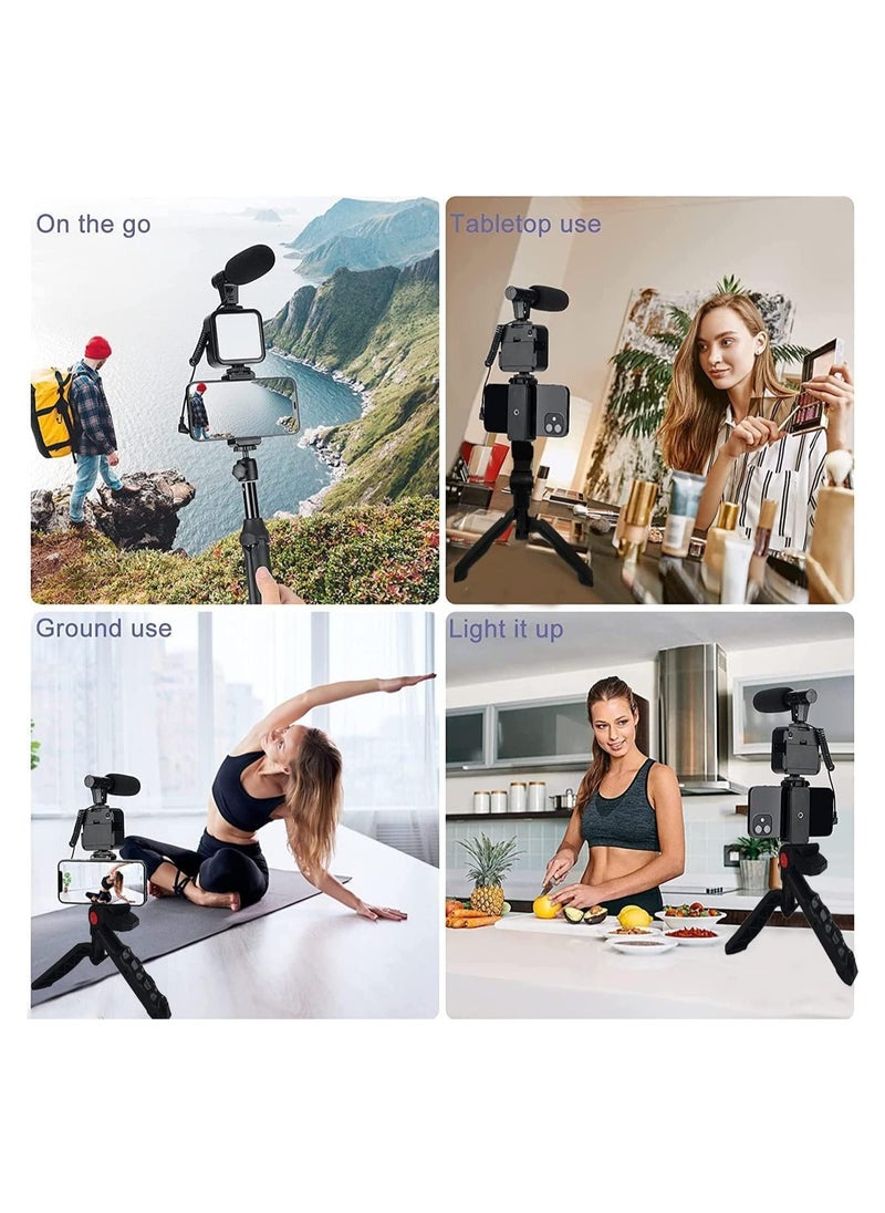 QSHOP - QSHOP® Professional Video Photography Studio Kit for Smartphone and Camera with Microphone, LED Light, Starter Kit Compatible with YouTube TikTok for Content Creators - Image 1
