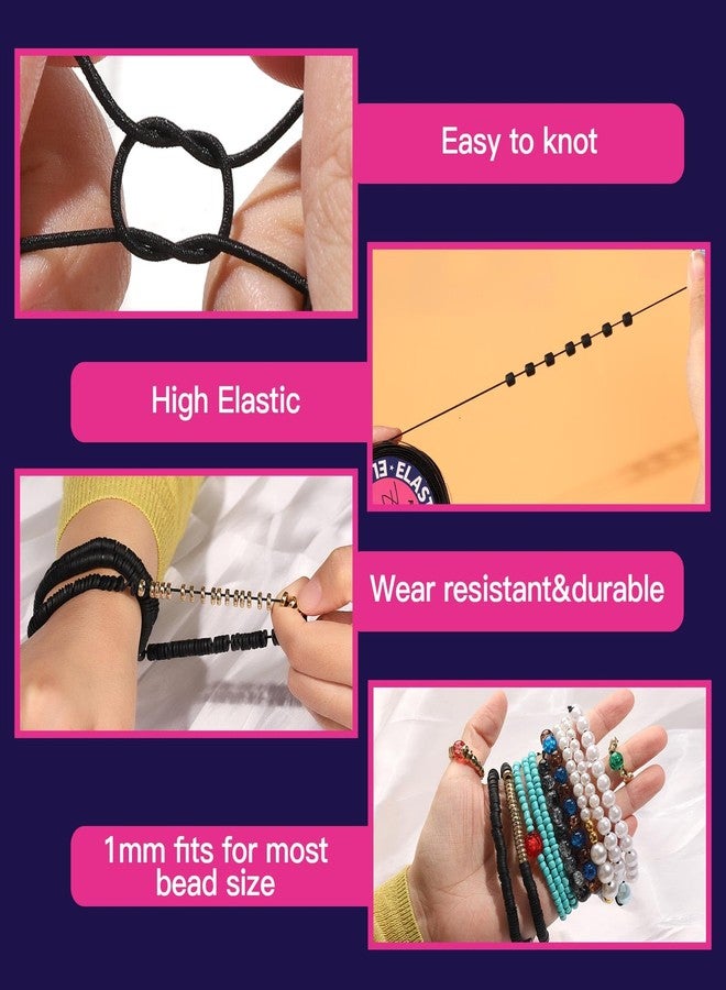 FANDAMEI 1mm Elastic String for Beading, Elastic Cord Stretchy for Bracelets Making, Stretch Bead Cord for Jewelry Making, Sturdy Thread for Bracelet Necklace Crafts Christmas DIY Elastic String Cord - Image 3