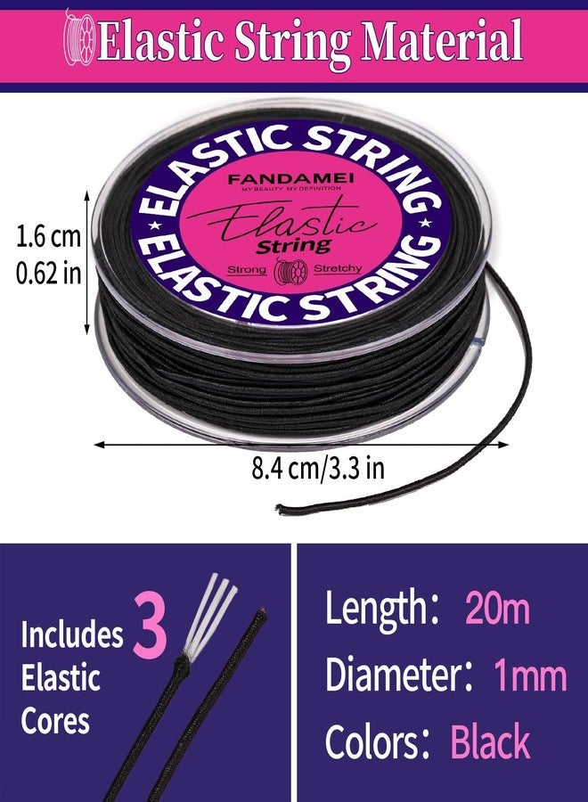 FANDAMEI 1mm Elastic String for Beading, Elastic Cord Stretchy for Bracelets Making, Stretch Bead Cord for Jewelry Making, Sturdy Thread for Bracelet Necklace Crafts Christmas DIY Elastic String Cord - Image 2