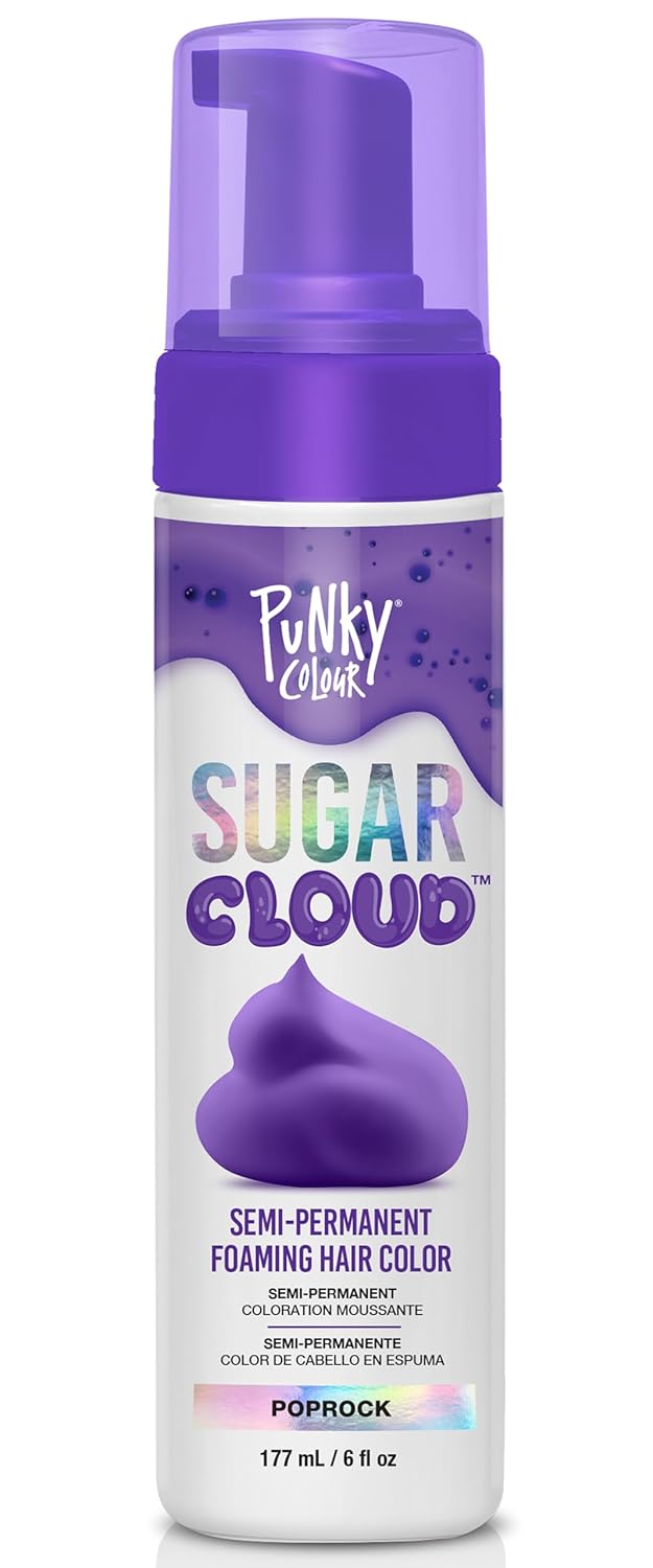 Punky Sugar Cloud SemiPermanent Foam Hair Color Poprock  Vibrant Foam Hair Dye for LongLasting Color Easy Application Foam Hair Dye 6 fl oz