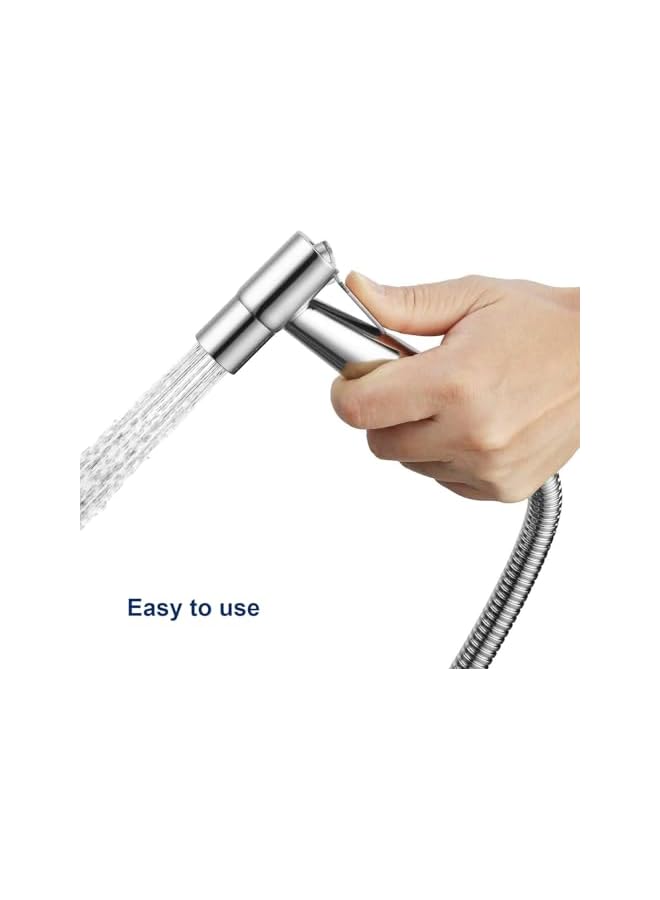The Bros Handheld Bidet Sprayer Toilet Sprayer Stainless Steel Brushed Bathroom Shower - Image 3