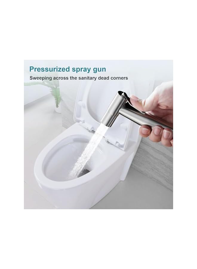 The Bros Handheld Bidet Sprayer Toilet Sprayer Stainless Steel Brushed Bathroom Shower - Image 5