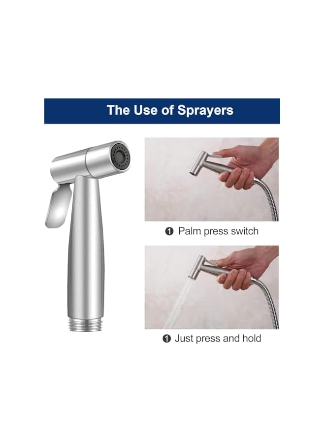 The Bros Handheld Bidet Sprayer Toilet Sprayer Stainless Steel Brushed Bathroom Shower - Image 4