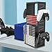HONCAM Video Game Storage Tower for PS5 PS4 Xbox Nintendo Switch Games Universal Discs Organizers 24 PCS with 4 Controllers Holder Disk Box Stand Rack Accessories - Image 2