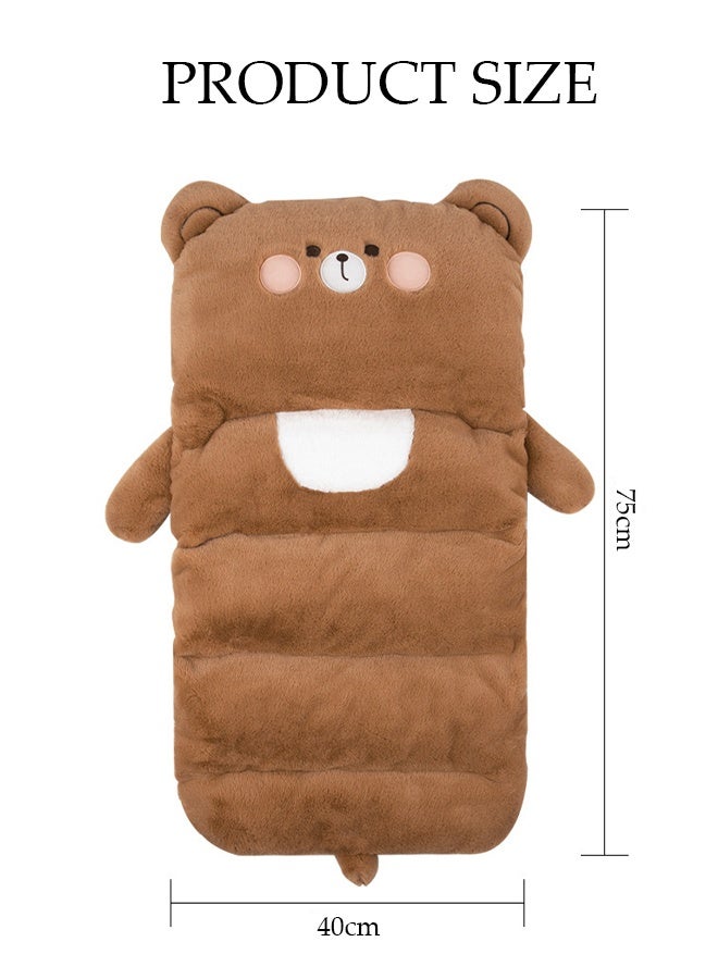 DUNISO Multiuse Plush Car plush cushion, Cartoon Bear Style Car Interior ， For Back and Lumbar Support Cushion for Car, Office Chair & Home，Soft Durable and Machine Washable ，75x40 cm - Image 2