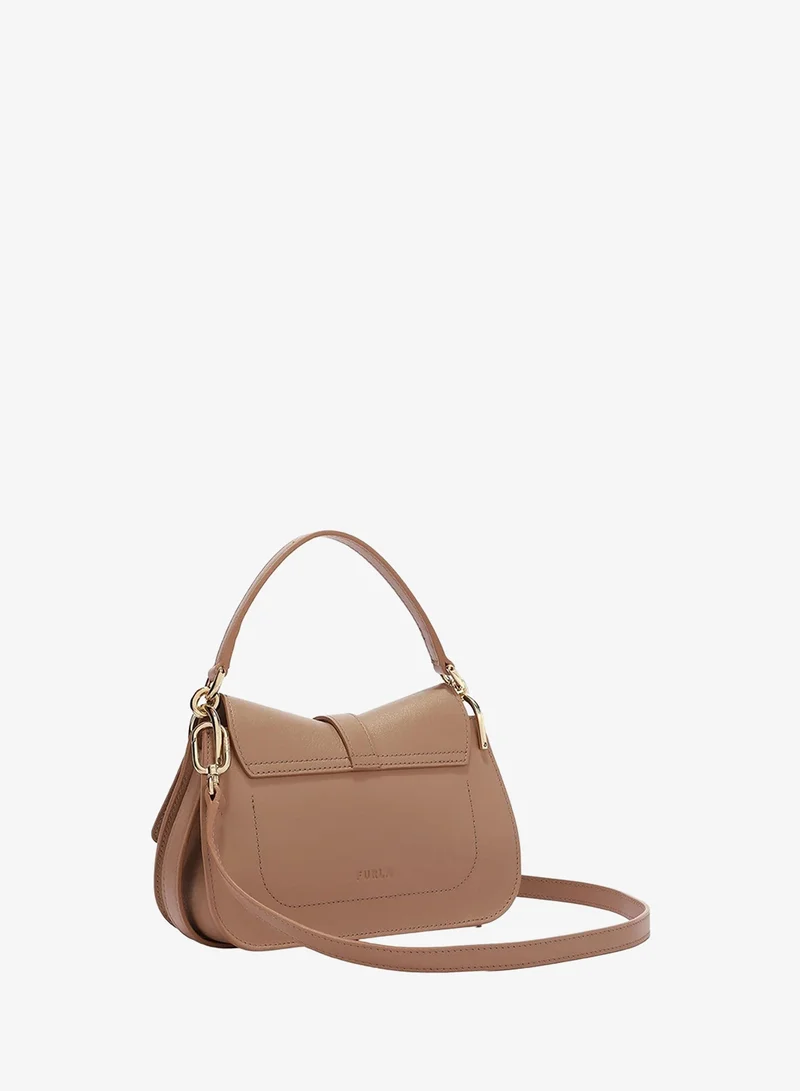Furla Brown Flow Top Handle Bag Greige Mini for Women | Best Price UAE