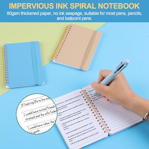 Azureal 6 PCS Small Spiral Notebook 4x6, Notebooks for Note Taking, Colorful Scheme Spiral Journal Notebook, Work Notebook Small Notebooks 4x6 with Strap, Cute Notebooks for Women 50Sheets/Note Books - Image 4