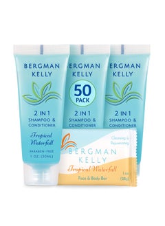 BERGMAN KELLY BERGMAN KELLY Rectangle Soap Bars 2in1 Shampoo  Conditioner 2Piece Set Tropical Waterfall 1 oz ea 100 pc Delight Your Guests with Revitalizing  Refreshing Sanitary Toiletries Hotel Amenities 