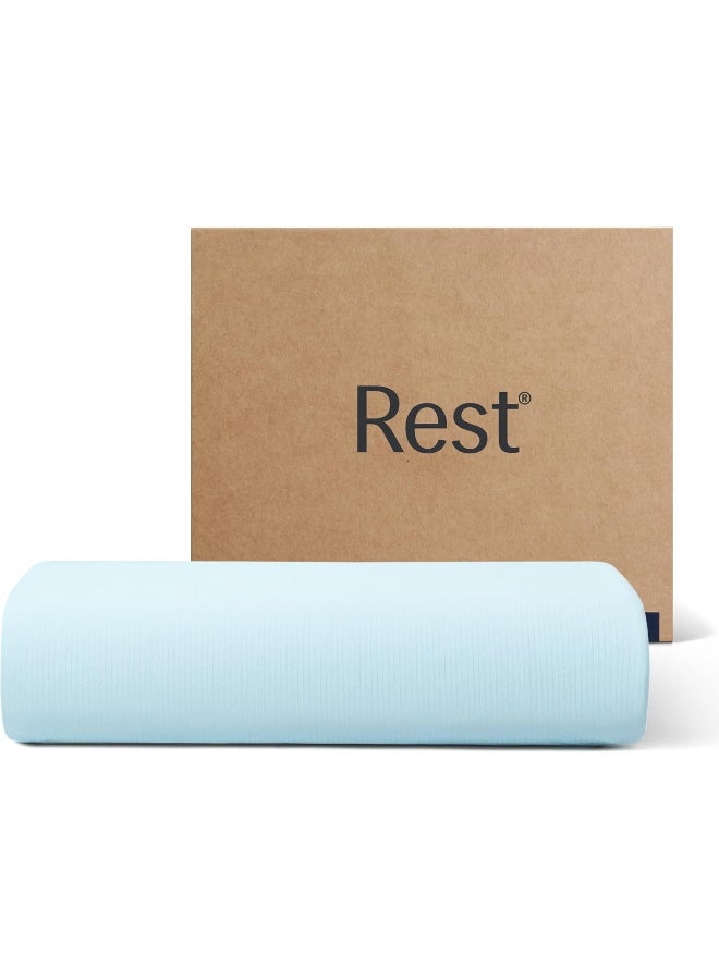 Rest REST® Evercool®+ Flat Sheet, Silver Infused Cooling Bedding for Hot Sleeper and Night Sweat, Smooth Top Sheet, Machine Washable, for Fresh and Hygienic Sleep (Light Blue, Queen/Full)  - Image 1