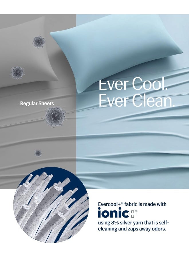 Rest REST® Evercool®+ Flat Sheet, Silver Infused Cooling Bedding for Hot Sleeper and Night Sweat, Smooth Top Sheet, Machine Washable, for Fresh and Hygienic Sleep (Light Blue, Queen/Full)  - Image 5