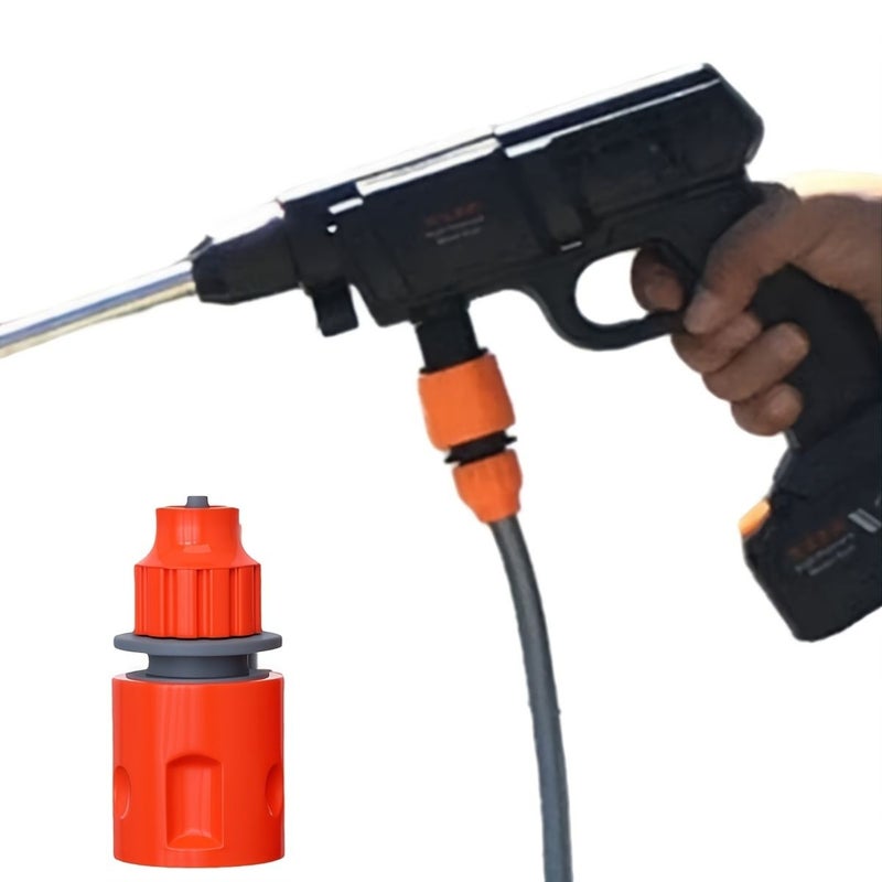 Orange Threaded Adapter For Connecting Car Washing Machine To High Pressure Washer With Quick Garden Hose Attachment 1 Piece - Image 1