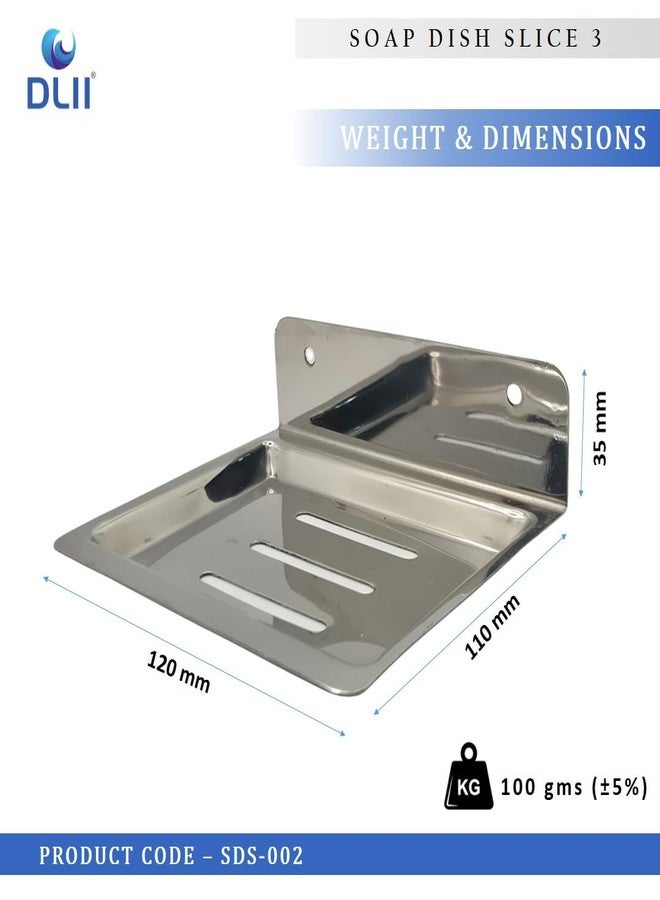 DLII® Premium Stainless Steel Soap Dish Holder | Wall-Mounted, Rust-Resistant, Sleek Space-Saving Design | Bathroom & Kitchen Soap Stand - Pack of 1 - Image 4