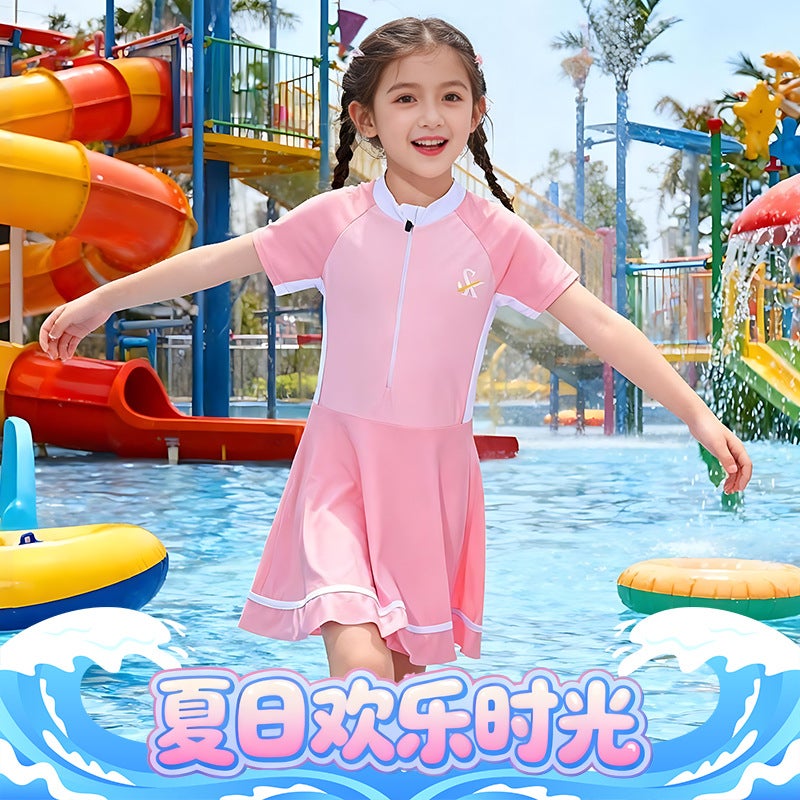 Princess-Style One-Piece Swimsuit Dress, Sweet and Versatile, Quick-Drying Fabric, Skin-Friendly and Soft, Sun-Protective Short Skirt Swimsuit for Beach Play - Image 2
