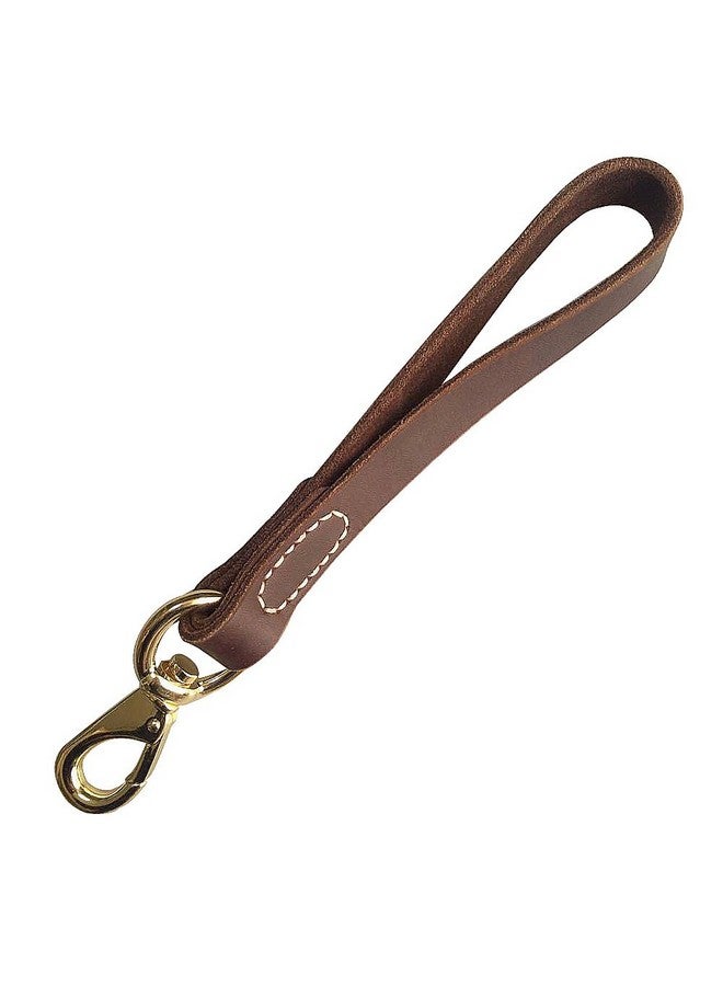 Fairwin FAIRWIN Leather Short Dog Leash 12" - Short Dog Traffic Lead Leash for Large Dogs Training and Walking (Width: 3/4") (Brown-New) - Image 1