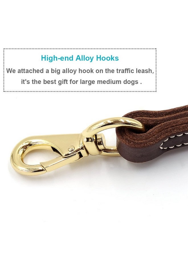 Fairwin FAIRWIN Leather Short Dog Leash 12" - Short Dog Traffic Lead Leash for Large Dogs Training and Walking (Width: 3/4") (Brown-New) - Image 4