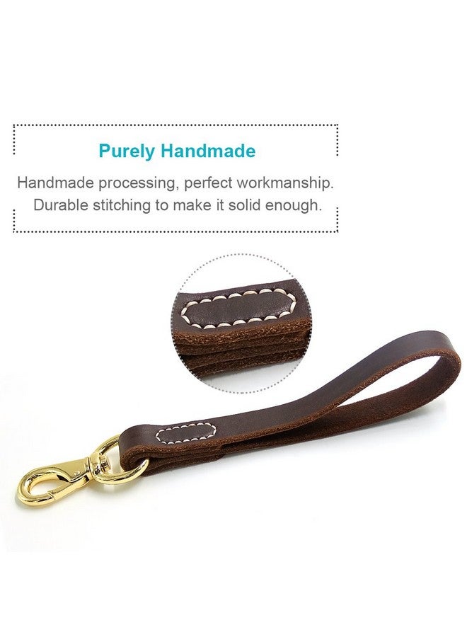 Fairwin FAIRWIN Leather Short Dog Leash 12" - Short Dog Traffic Lead Leash for Large Dogs Training and Walking (Width: 3/4") (Brown-New) - Image 3