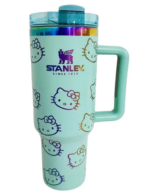 Quencher H2.0 FlowState Stainless Steel Vacuum Insulated Tumbler with Lid and Straw for Water, Iced Tea or Coffee, Smoothie and More, Hellokitty, 40 oz