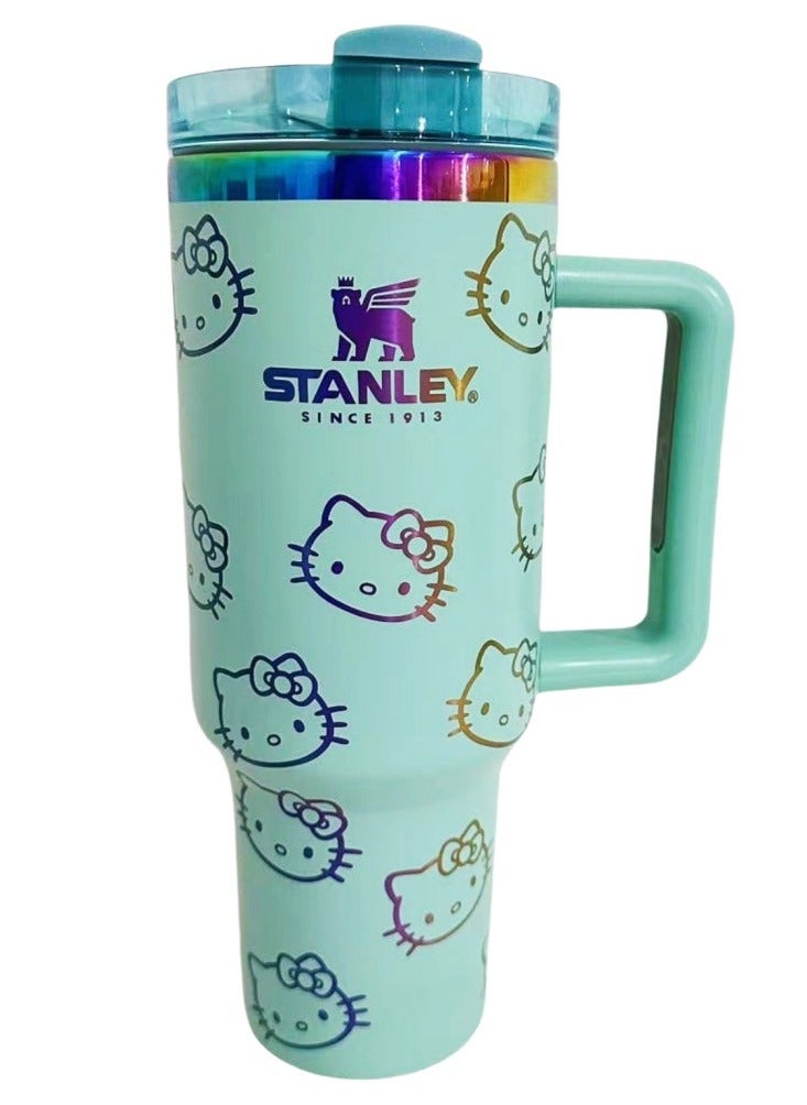 Quencher H2.0 FlowState Stainless Steel Vacuum Insulated Tumbler with Lid and Straw for Water, Iced Tea or Coffee, Smoothie and More, Hellokitty, 40 oz
