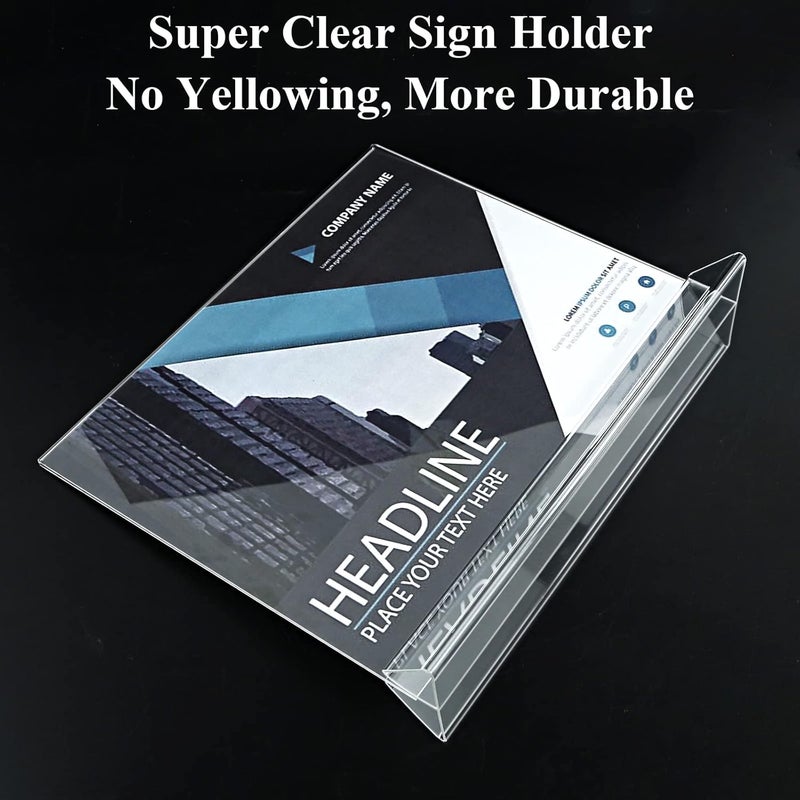 Seencool Horizontal Acrylic Sign Holder 8.5 x 11 - Double Sided T Shape Menu Table Stands, Plastic Paper Flyer Display Stand, Clear Picture Photo Frames for Wedding, Office, Store, Restaurant (6 Pack) - Image 4