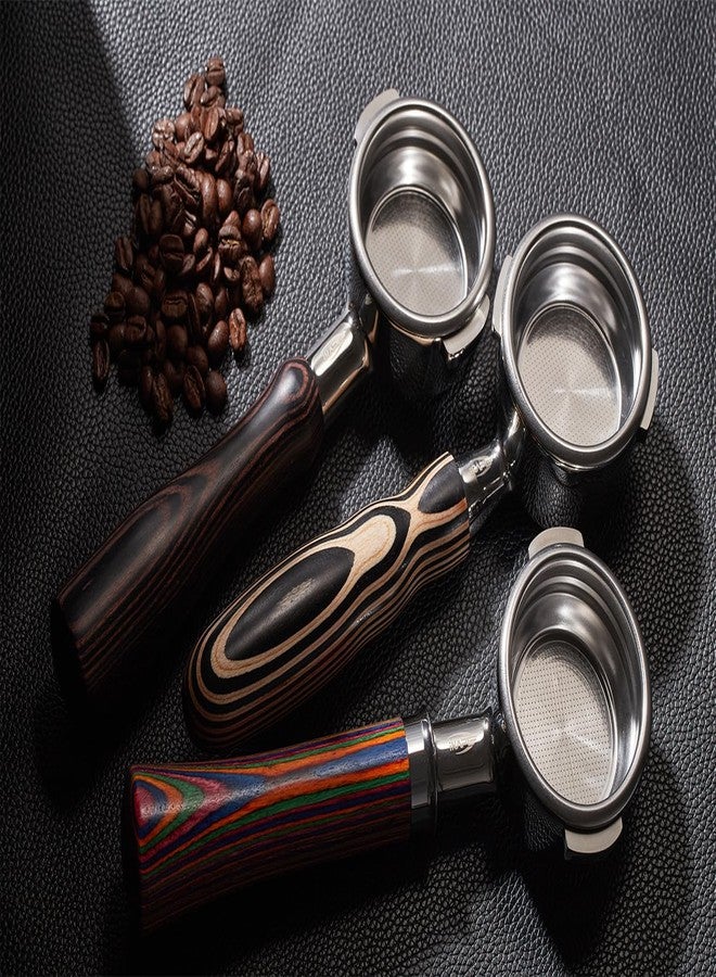 IKAPE 51MM Espresso Bottomless Portafilter, 2 Ears Coffee Bottomless Portafilter with Filter Basket Made in Natural Wood, Compatible with Delonghi ECP3420, EC155, BCO430, EC260 Coffee Machine - Image 4