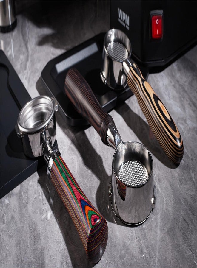 IKAPE 51MM Espresso Bottomless Portafilter, 2 Ears Coffee Bottomless Portafilter with Filter Basket Made in Natural Wood, Compatible with Delonghi ECP3420, EC155, BCO430, EC260 Coffee Machine - Image 5