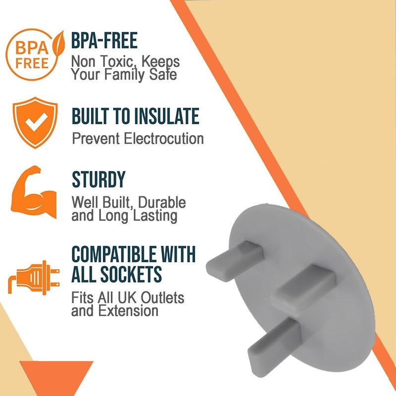 Childs Farm 10 Pack Plug Socket Covers UK, Child Baby Plug Socket Covers for Sockets UK - Image 2