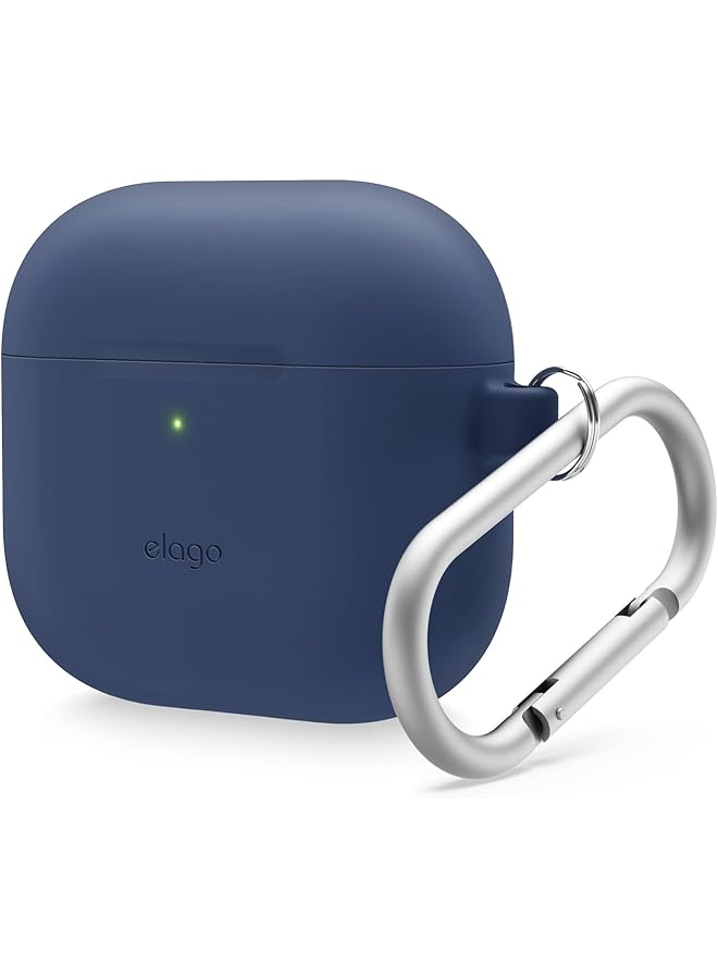 Elago Silicone Hang Compatible With Airpods 4 Case Cover 2024 With Carabiner Jean Indigo - Image 1