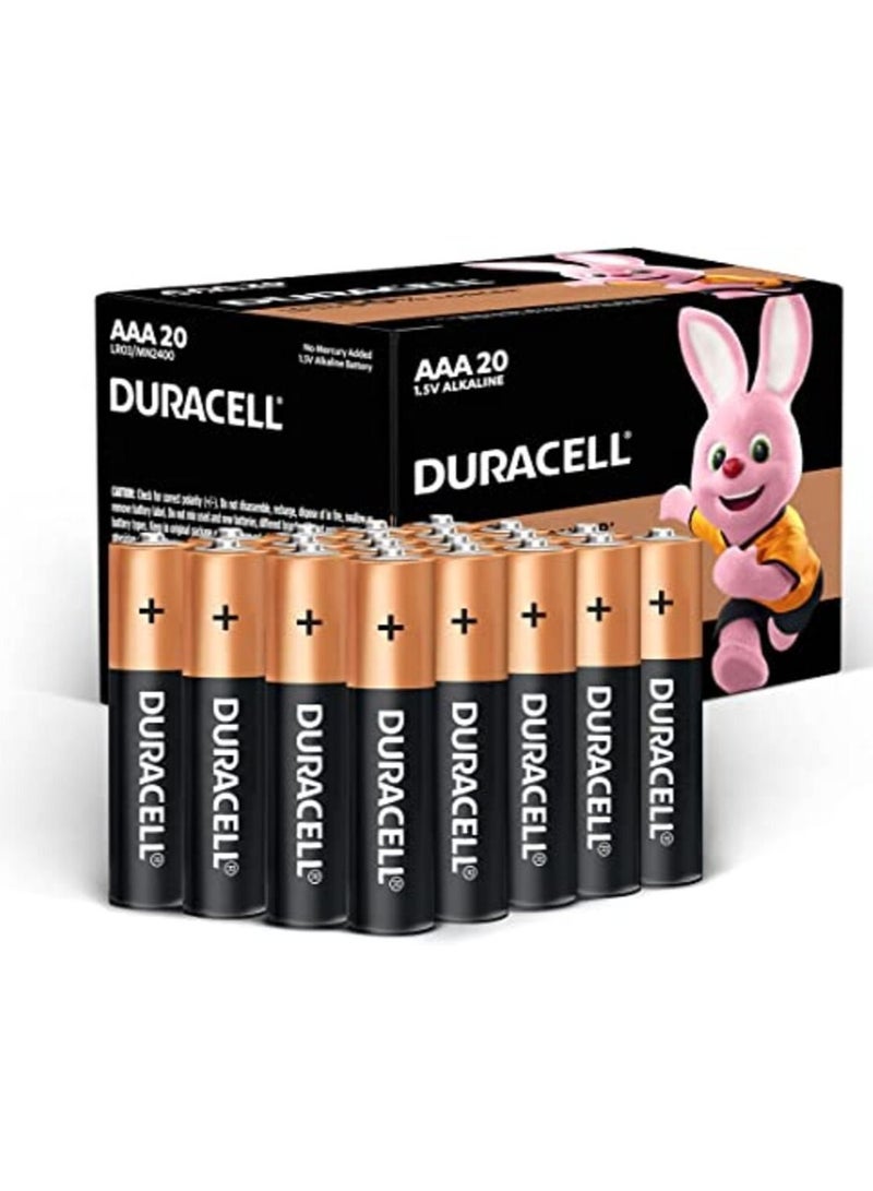 Duracell دوراسيل AAA 1.5 فولت قلوية LR03 حزمة من 20 قطعة - Image 1