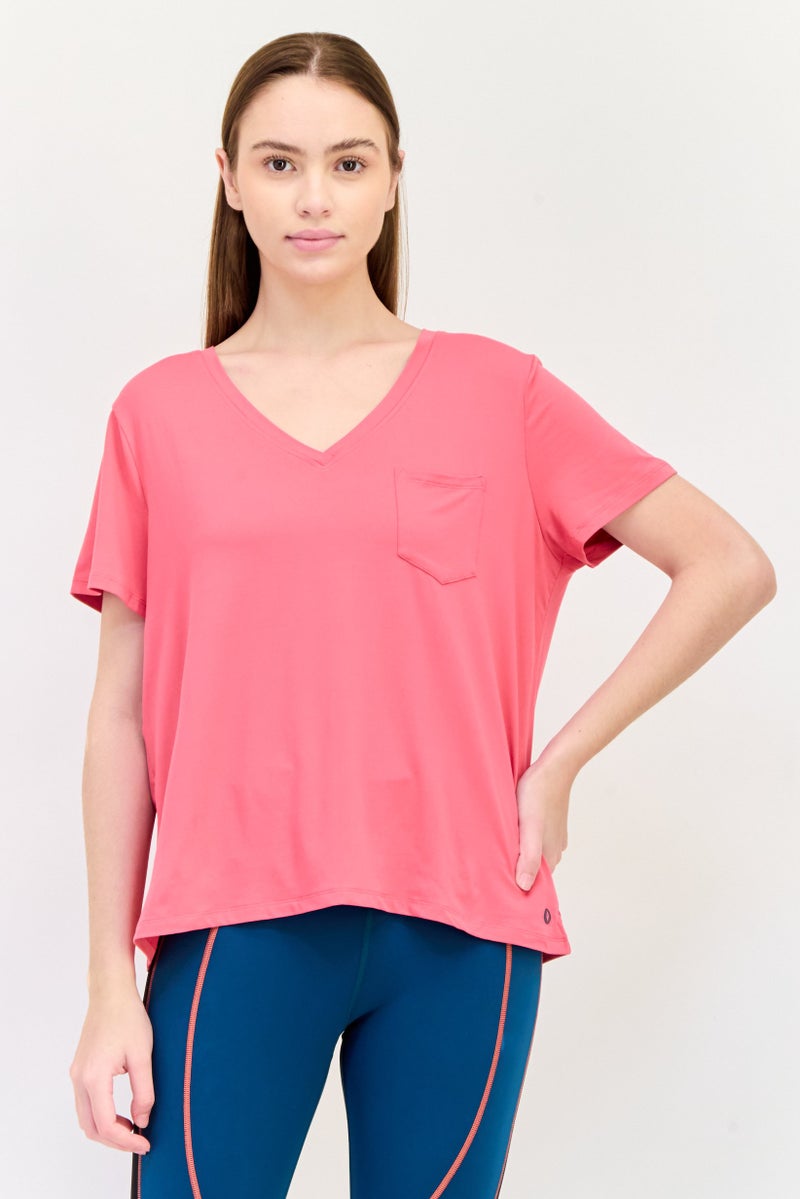 SKECHERS Women Sportswear Fit Short Sleeve Outdoor T-Shirt, Pink - Image 1