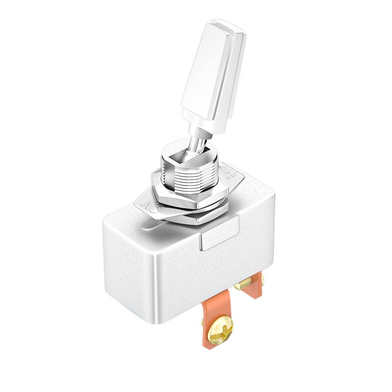 DaierTek 50A Toggle Switch Heavy Duty Automotive Metal SPST ON OFF 2 Pin 12VDC Chrome Plated With Screw Terminal - Image 1