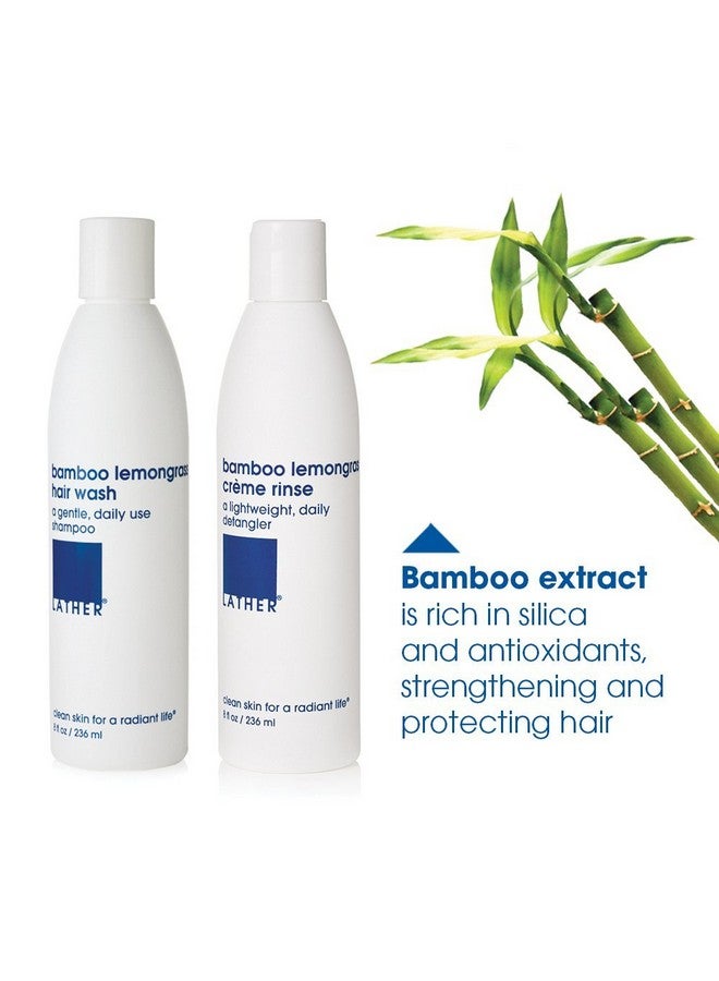 LATHER Bamboo Lemongrass Shampoo & Conditioner Set - Gentle Daily Moisturizing Shampoo & Hair Detangler Conditioner for All Hair Types - Lightweight, Non-Greasy, Sulfate Free - 8 Fl Oz Bottles - Image 2
