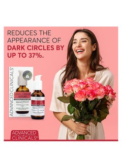 أدفانسد كلينيكال Advanced Clinicals Dark Circle Under Eye Serum Anti Aging Brightening Facial Treatment Targets Look Of Puffy Eyes, Crows Feet, & Sagging Skin W/ Vitamin C, Hyaluronic Acid, & Ferulic Acid, 1.75 Fl Oz  - Image 2