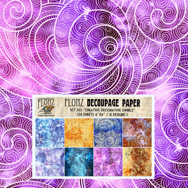 Decoupage Paper Pack (24 Sheets 6"x6") Blue Ocean Waves: Flowing Blue and White Water Patterns for Coastal and Nautical Craft Projects # Vintage Styled Paper for Craft and Scrapbooking