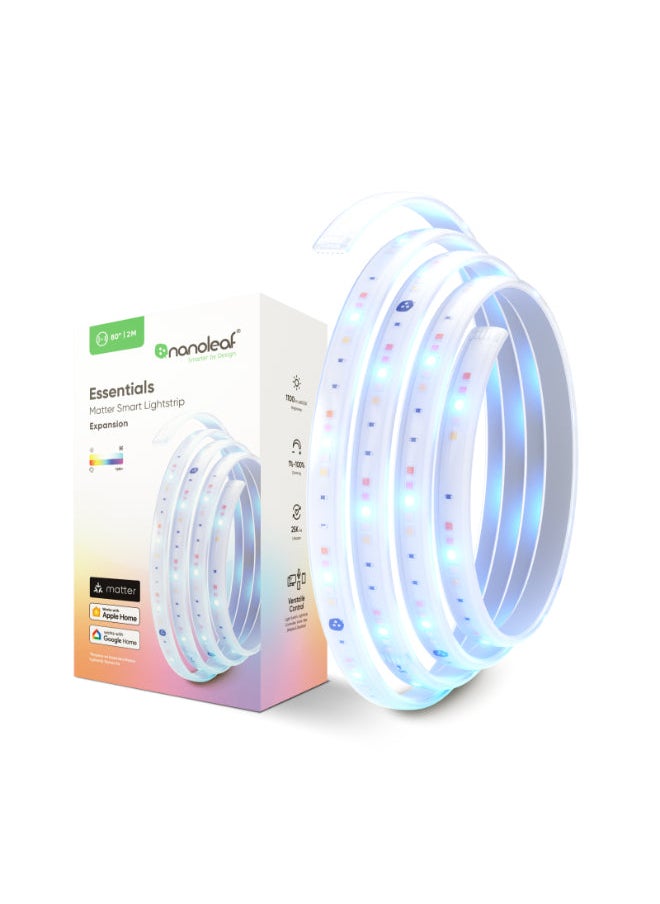Essentials Expansion LED Lighstrip 2M -  Smart LED Light Strips for Home/Office, Color Changing RGBCW, Dimmable Light, Bluetooth/Thread Enabled, works with Siri/Google