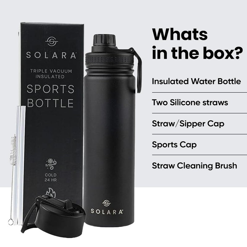 SOLARA Insulated Water Bottle 650ml, Hot Water Bottle, Thermosteel Water Bottles for Travel, Home, Office, School, Gym, Adults, Water Bottle Hot and Cold, Sipper Bottle, Black Knight - Image 5