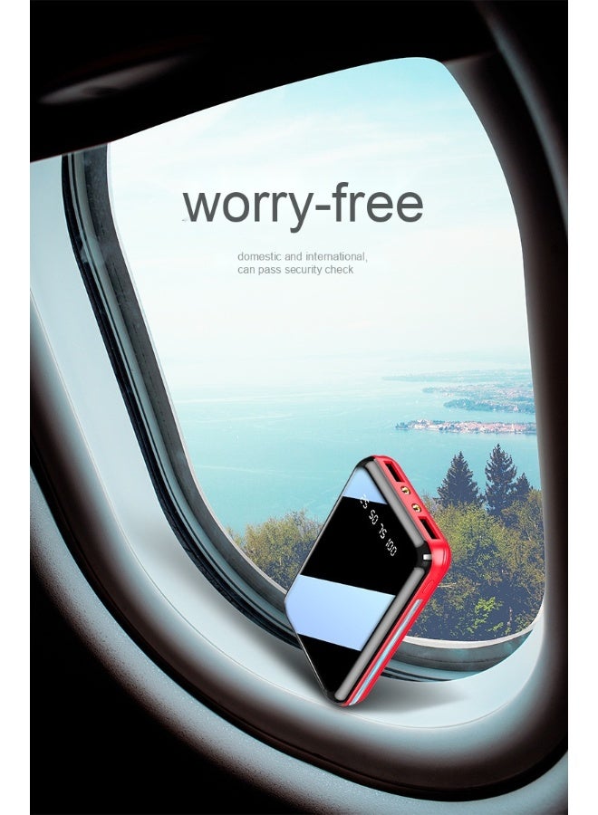 Ultra-Thin 10000mAh Mini Power Bank - Compact Full Mirror Design High Capacity Portable Charger - Image 2