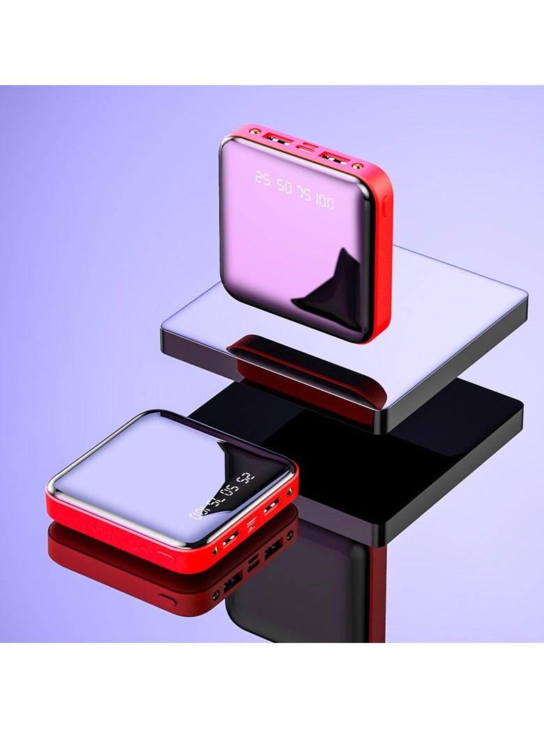 Ultra-Thin 10000mAh Mini Power Bank - Compact Full Mirror Design High Capacity Portable Charger - Image 1