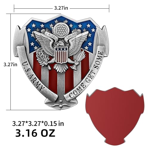 LWQLZY US Army Veteran Metal Car Emblem 3D Decals Shield Shape with Eagle, Enamel American Flag, 3M Adhesive, Car Medal Gift for Veterans and Military Supporters (US Army) - Image 5