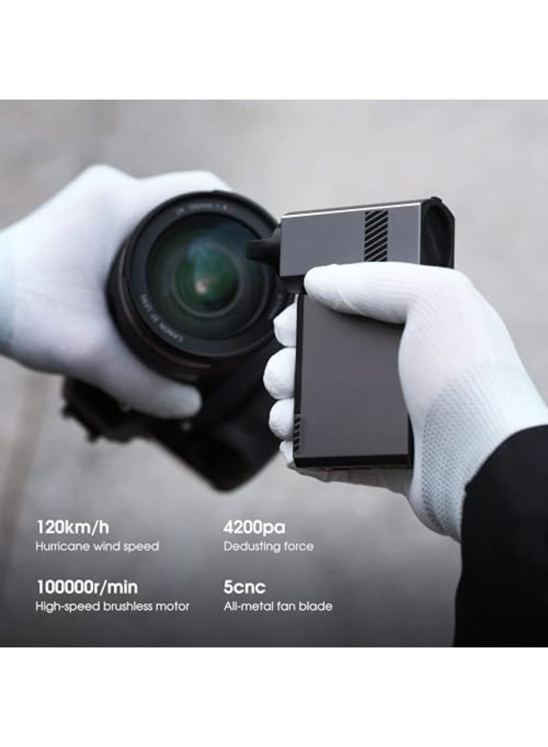 SYOSI Electronic Air Duster Air Blower Portable Rechargeable Electric Air Blower 100000 RPM Palm Turbo Blower Compatible for Camera, Lens, Keyboard, Laptop, Drone Cleaning - Image 4