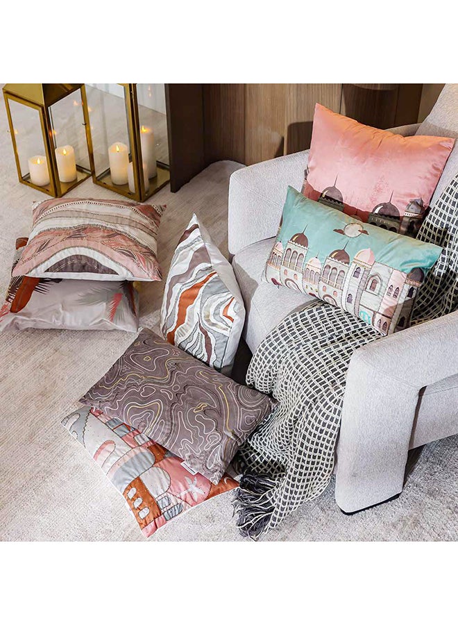 Danube Home Gleam Oasis Print Velvet Cushion Cover with Foil - Multicolor - 30x50 cm | Velvet Couch Pillow Cover For Living Room, Bed Room 811500137750 - Image 4