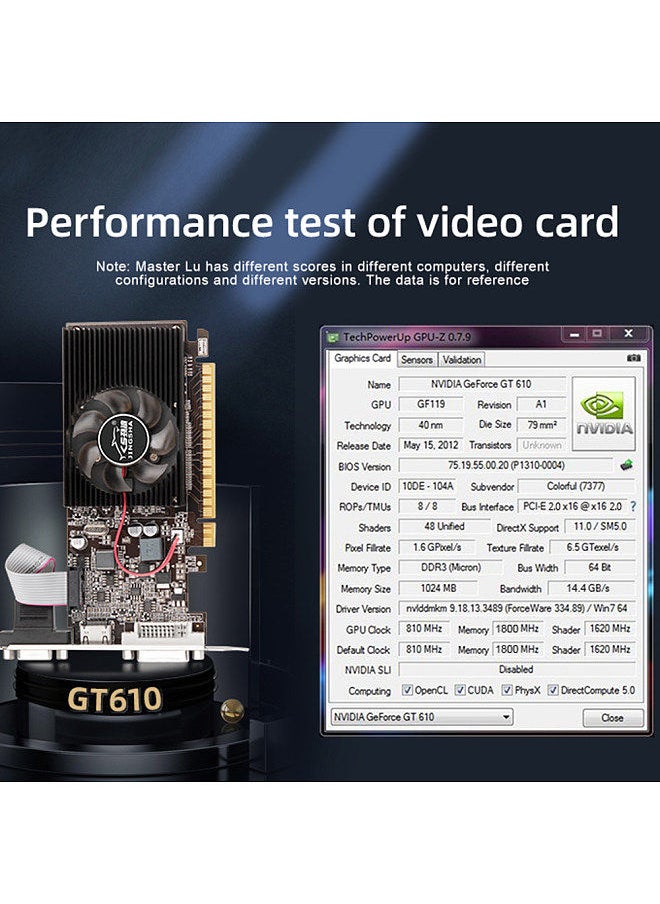 JINGSHA GT610 Graphics Card 2GB/DDR3/64bit Memory Video Card Computer Graphics Card with HD+VGA Ports for Office Entertainment  - Image 4