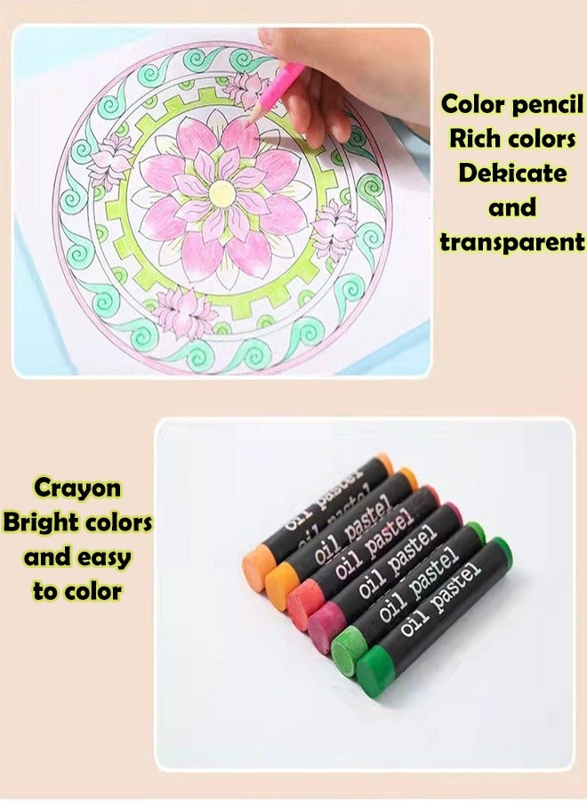 ZCM-HAPPY Deluxe 145-Piece Double Layer Aluminum Box Brush Drawing Painting Set - Student Watercolor Pen and Children's Graffiti Gift Box (Pink Unicorn Horse) - Image 5
