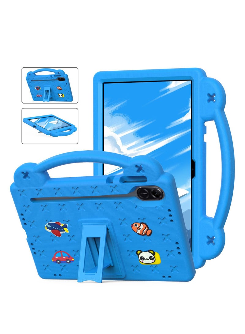 عام العلبة متوافقة مع Honor Pad X9 بقياس 11.5 بوصة، وهي إكسسوار خفيف الوزن وقابل للحمل للأطفال. تتميز العلبة بحماية ضد الصدمات ومجهزة بحامل للقلم وقاعدة حمل. - Image 1