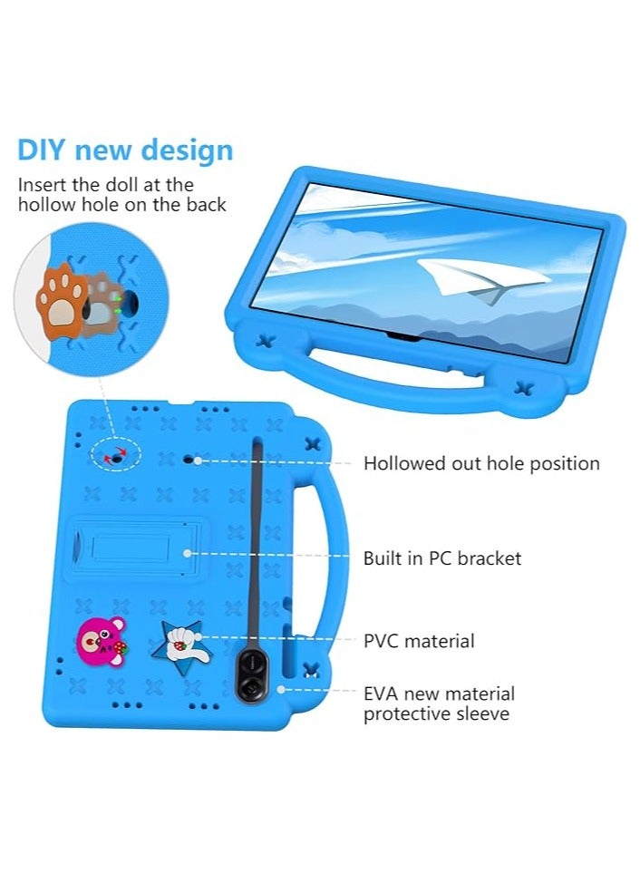 عام العلبة متوافقة مع Honor Pad X9 بقياس 11.5 بوصة، وهي إكسسوار خفيف الوزن وقابل للحمل للأطفال. تتميز العلبة بحماية ضد الصدمات ومجهزة بحامل للقلم وقاعدة حمل. - Image 2