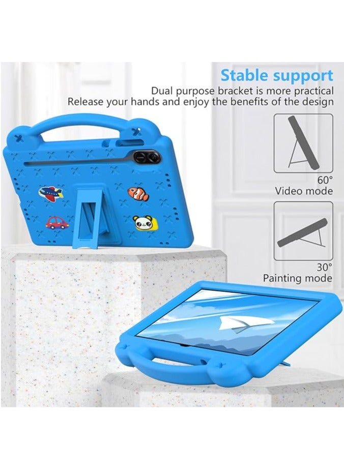 عام العلبة متوافقة مع Honor Pad X9 بقياس 11.5 بوصة، وهي إكسسوار خفيف الوزن وقابل للحمل للأطفال. تتميز العلبة بحماية ضد الصدمات ومجهزة بحامل للقلم وقاعدة حمل. - Image 4