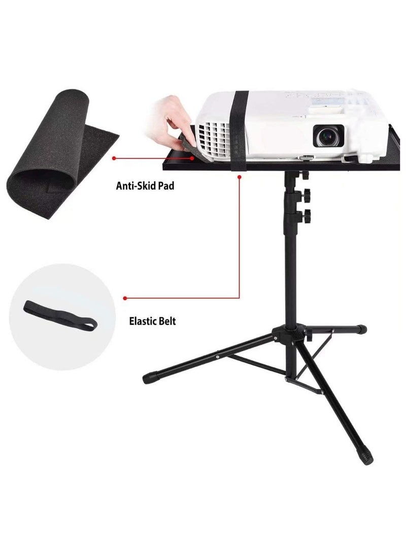 ارواق حامل ثلاثي أرضي قابل للتعديل لبروجيكتور مع صينية للهواتف المحمولة والأجهزة اللوحية للاستخدام المنزلي والمكتبي - Image 5